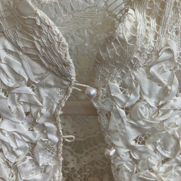 Vintage Ivory Lace Dress 1960s ILGWU - Picture 15 of 16